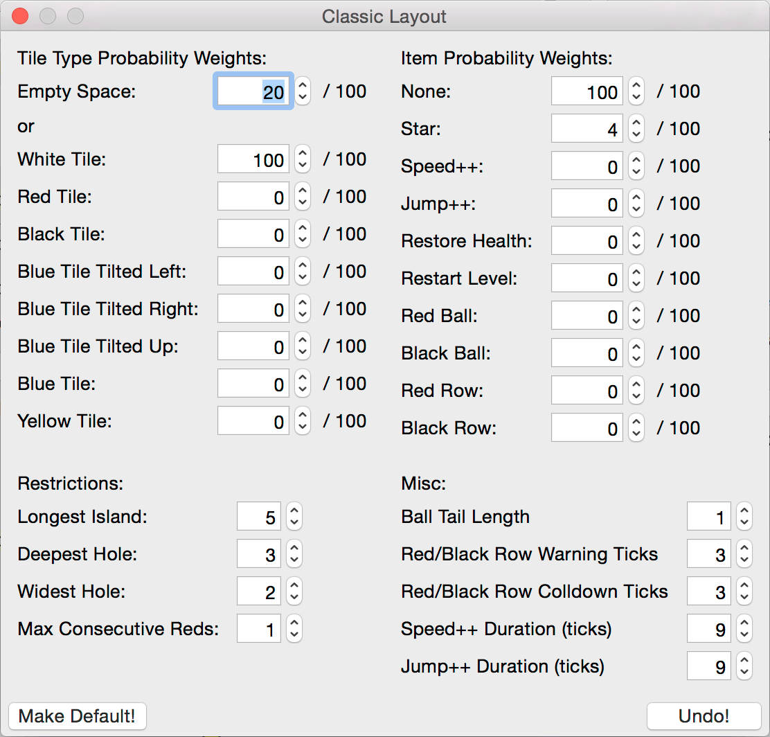 classic layout dialog