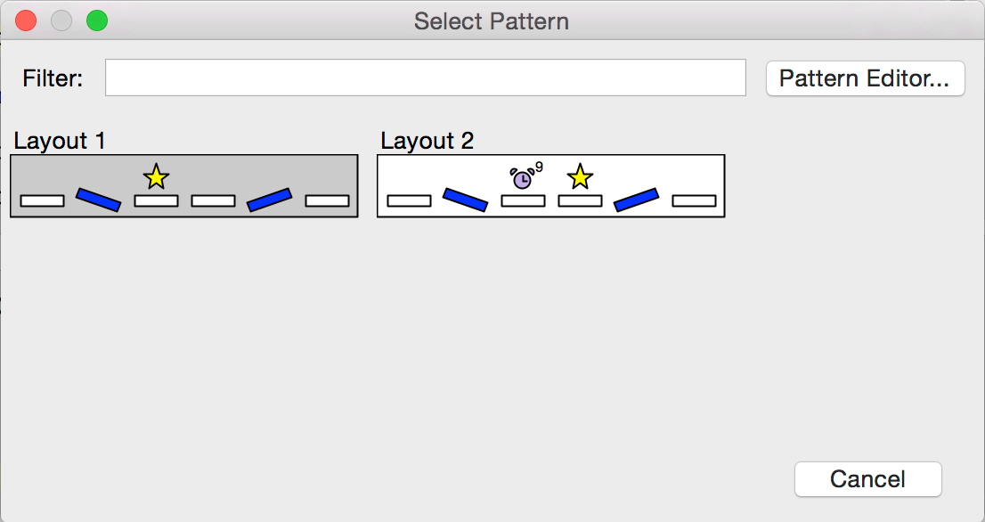 pattern selection dialog